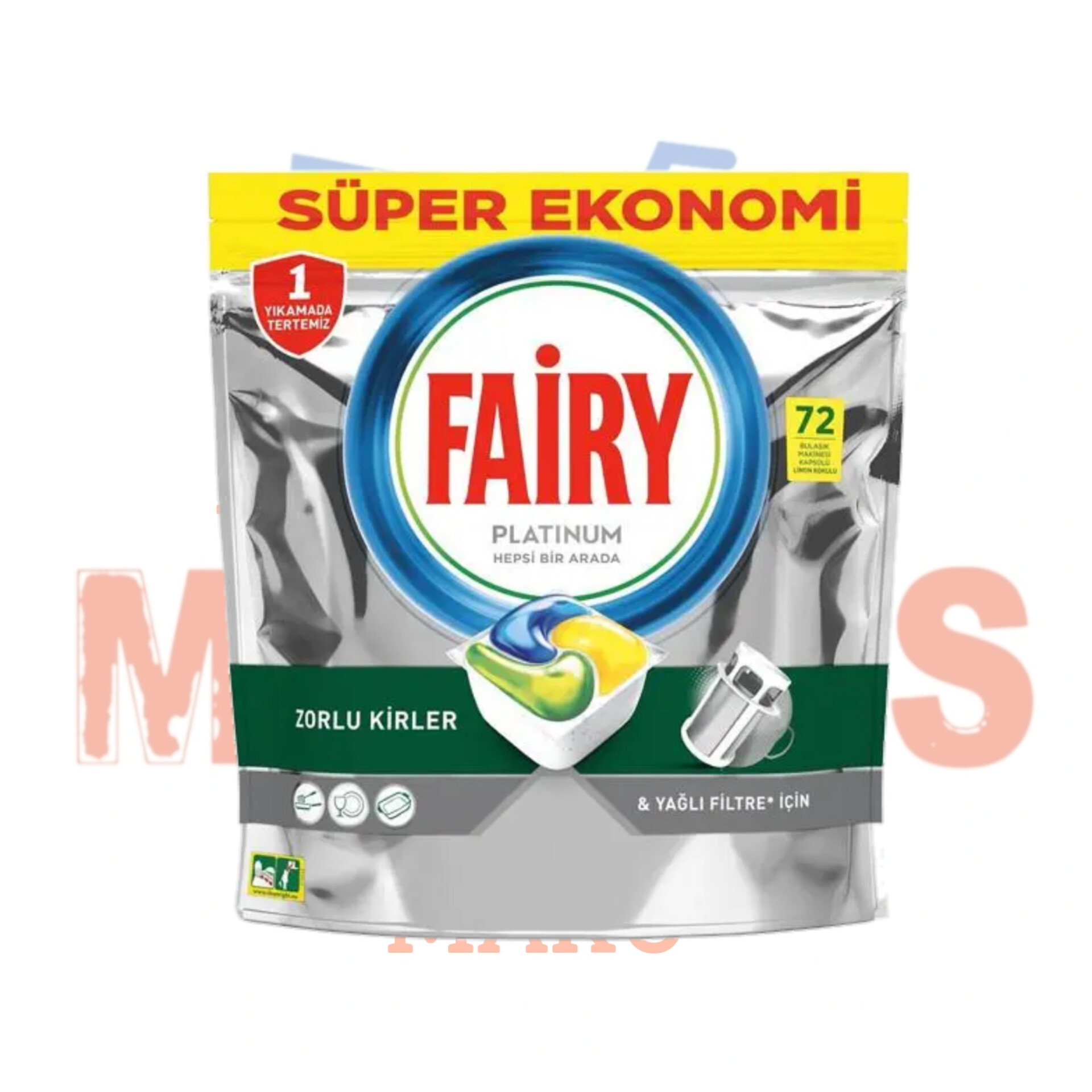 قرص ماشین ظرفشویی فیری پلاتینیوم 72عددی