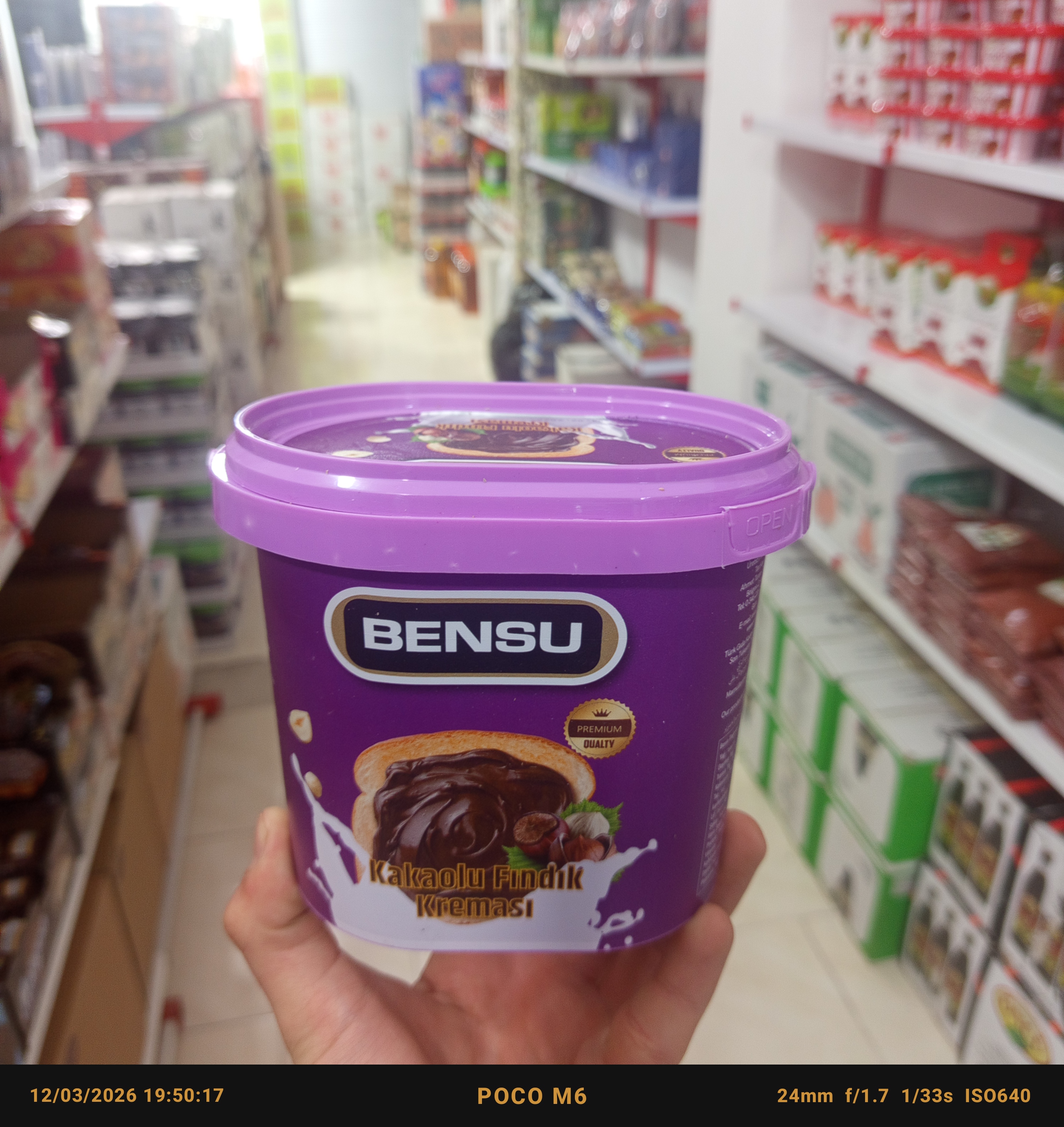 شکلات صبحانه خوشمزه بنسو(bensu)700گرمی ترکیه