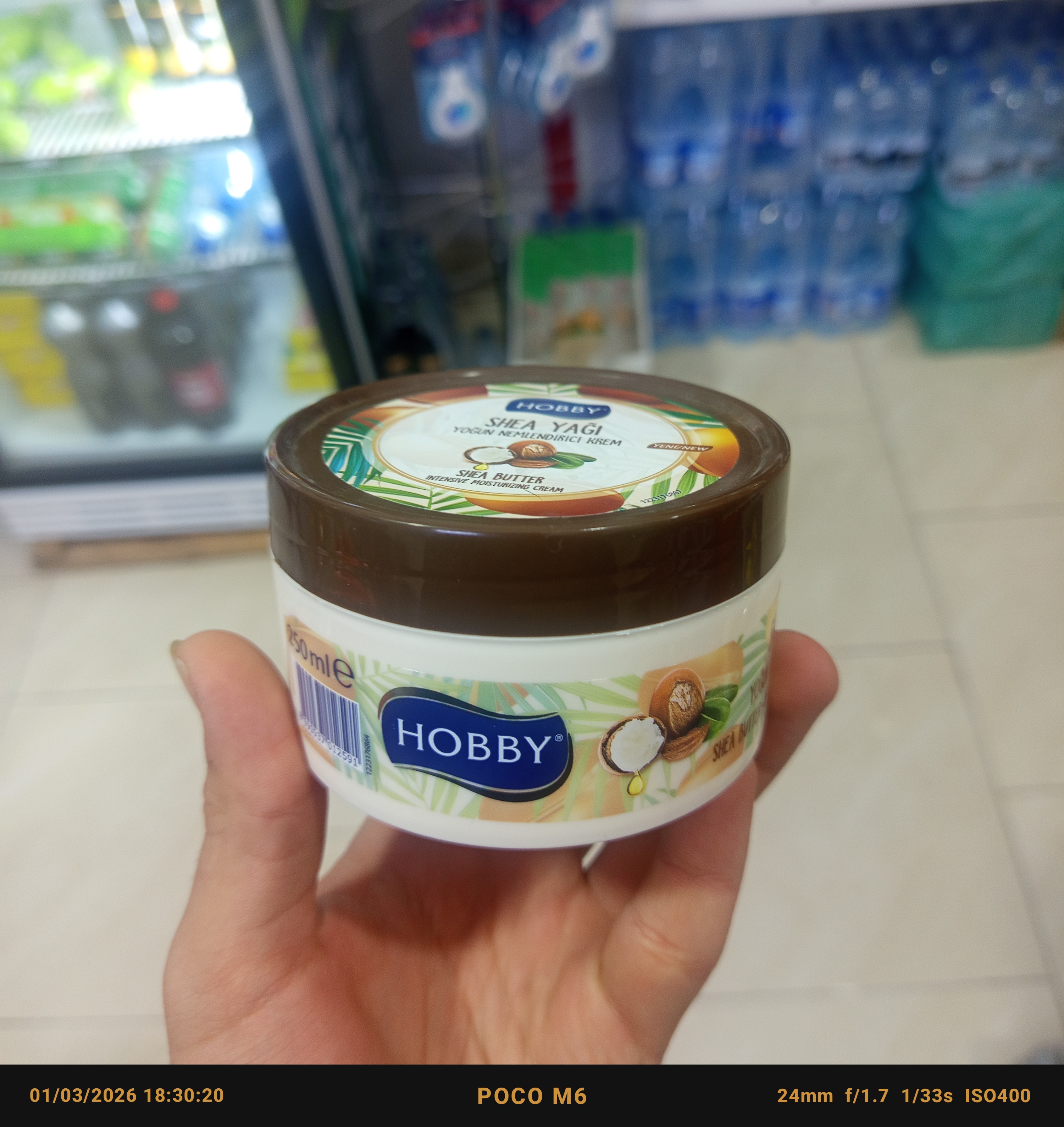 کرم مرطوب کننده دست و صورت هوبی (hobby) با حاوی شی باتر ۲۵۰میل