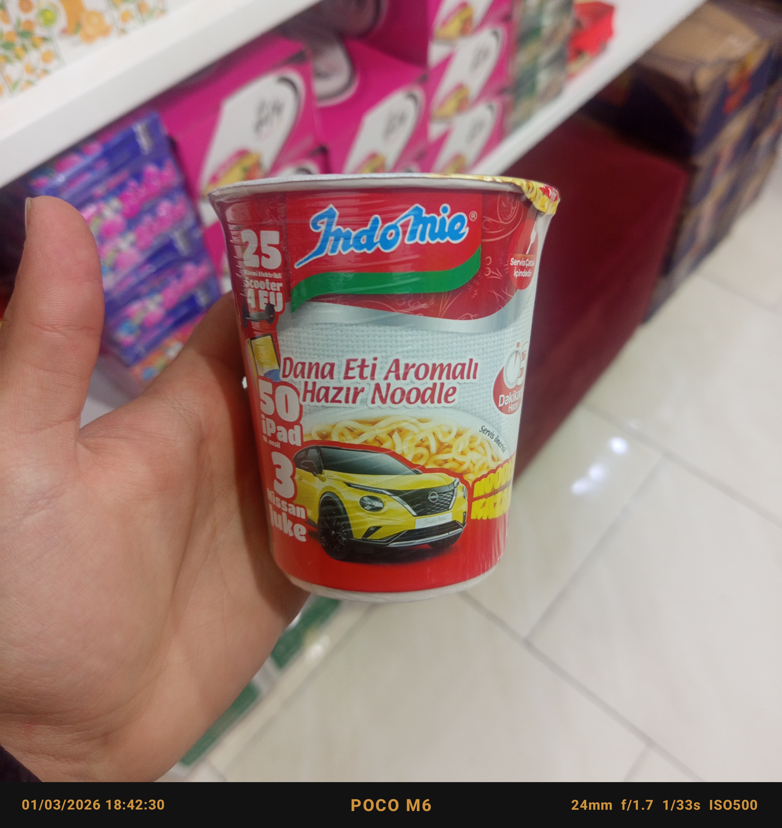 نودل لیوانی اندومی با طمع گوشت 60گرم