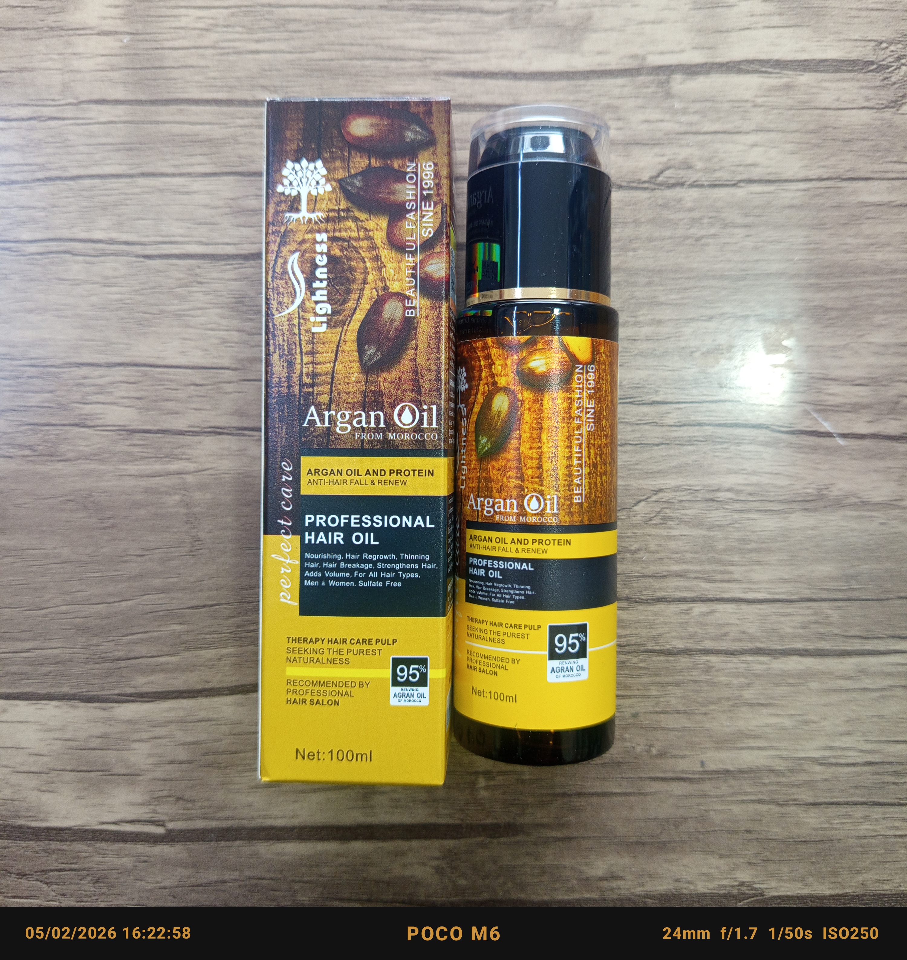 روغن آرگان لایتنس اصل مدل شیشه ای با حجم 100میل