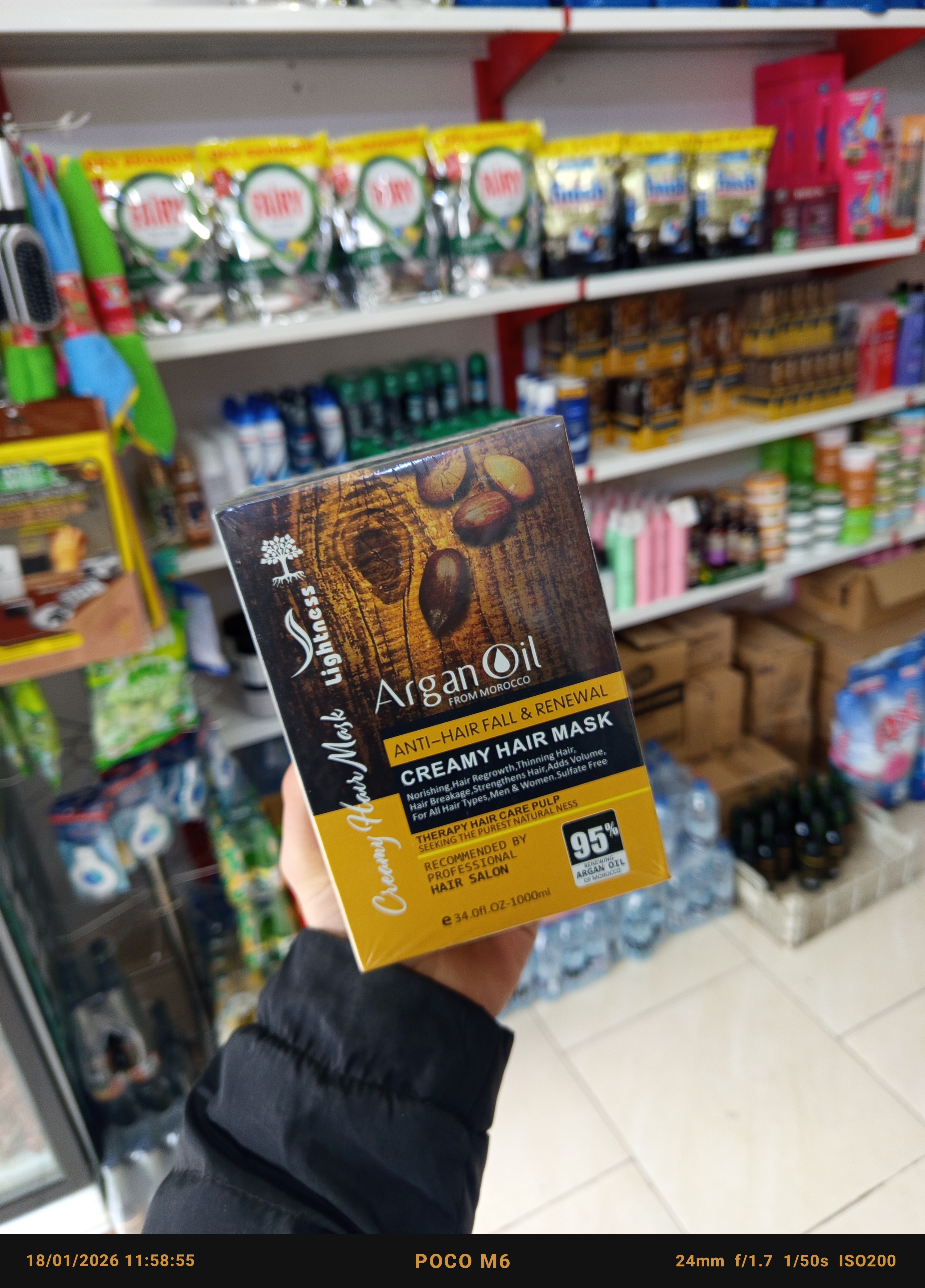 ماسک موی لایتنس بدون سولفات با حاوی 95درصد آرگان با حجم 1000میلی