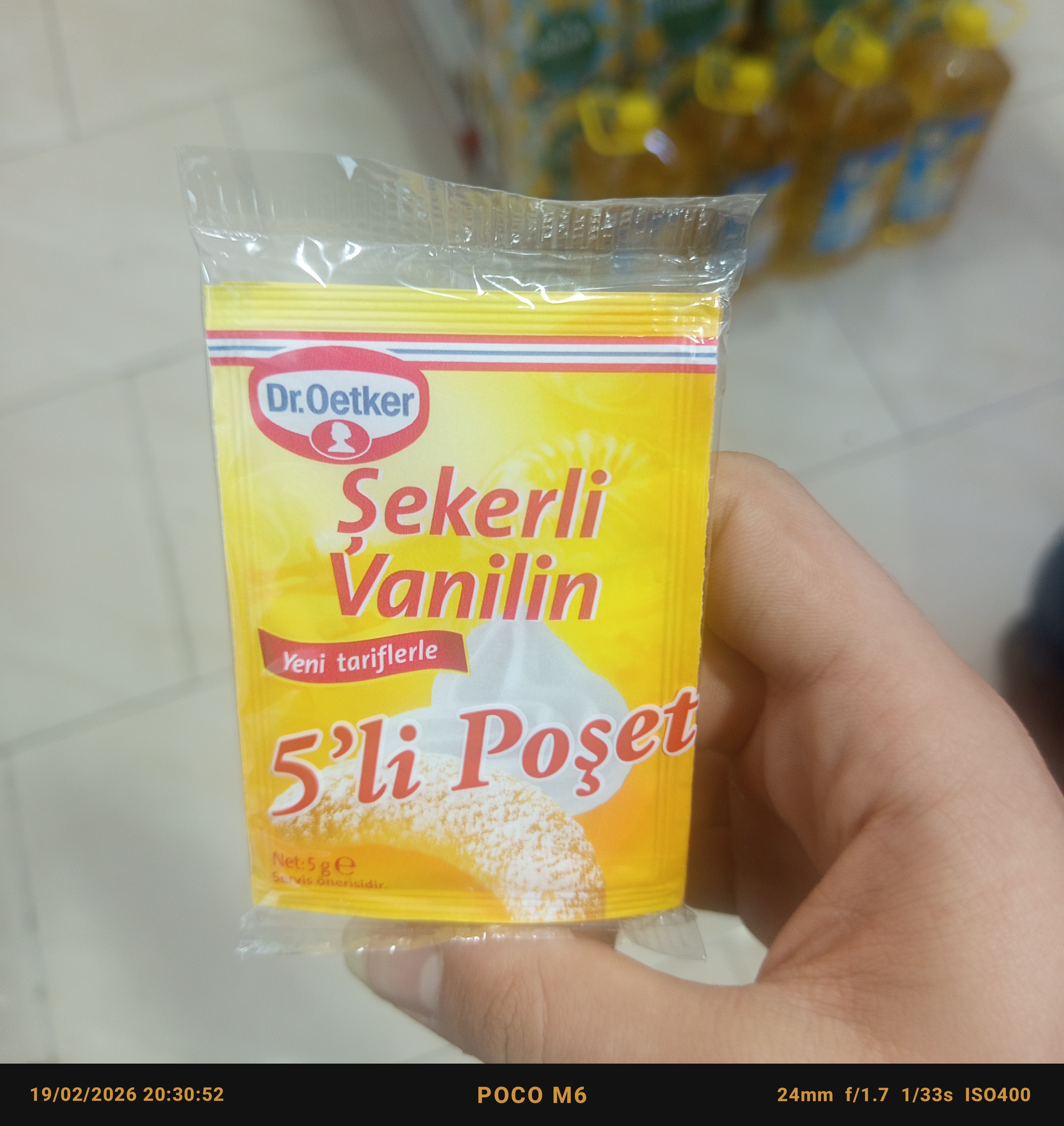 پودر وانیل (دکتراوتکر) بسته۵عددی و وزن بسته ۲۵گرم